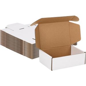 MEBRUDY 6x4x2 Inches Shipping Boxes Pack of 50, Small Corrugated Cardboard Box for Mailing Mailer Packing, White