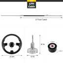 Boats Steering System, 17ft Cable Outboard Steering Kit 3/4" Standard Tapered Shaft, Boat Steering System for Yachts