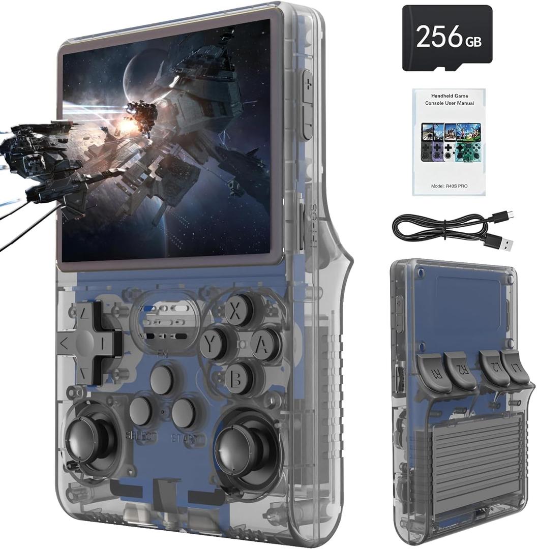 30000 Games in 1Handheld Game Console,3.5-Inch IPS Screen Retro Gaming Console,30000 Classic Games, 3800mAh,20Mainstream Emulator,Built-in 256G TF Card