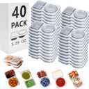 40 Sets Reusable Snack Containers Bulk , Double Compartment Snackle Box Container with Lids - Leak-Proof BPA-Free Food Storage, Condiments Portion Control Dip Cups for Kids School Lunches, Meal Prep (Transparent 40-pack)