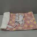 GOQO TOMO Heating Pad, 12 x 24 Inch, Pink Floral Pattern, Machine Washable, 8 Timer Settings, 12 Heat Levels, for Back Pain Relief-P01