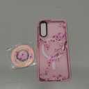 Cute Case for Samsung Galaxy S21 for Women Girls - Funny Design Compatible with Magsafe Magnetic Ring Holder Kickstand Art Peach Blossom Fashion Pattern