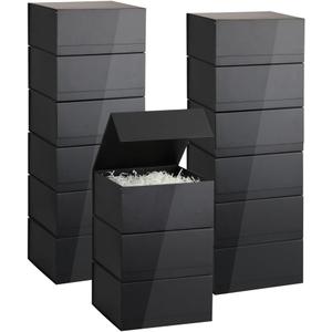 Black Magnetic Gift Box 15 Pack 10X10X5 Inch Foldable Gift Boxes Bulk Black Gift Boxes with Lids Packaging for Small Business Luxury Gift Box Shredded Paper Filler