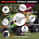 2PCS Deck Spindle Assembly - Replace for John Deere 100 Series 42", 54" Deck Lawn Tractors - L100-L130, LA105-LA175, D100-D170, E100-E180, S100-S160, X100-X140 Since 2006 - with Zerk & Bolts
