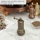Handmade Decorative Black Pepper Grinder, Refillable Turkish Spice Mill Manual Pepper Mill with Handle, Spice Grinder Metal with Hand Crank 11 cm-4.3 inch (Mat Gold)