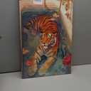 Tiger in Bathtub Canvas Wall Art Funny Bathroom Animal Painting Picture Wall Decor Eclectic Trendy Aesthetic Poster Print Artwork for Bathroom Toilet Home Decoration (16x24in)