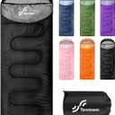 Sportneer Sleeping Bags for Adults, Warm & Cold Weather Sleeping Bag for Adults Kids Boys Girls - Lightweight Compact Camping Gear Equipment, Traveling, Backpacking, Hiking (87"x31.5", Black + Light Gray)