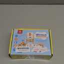 Coogam Wooden Reading Blocks Short Vowel Rods Spelling Games, Flash Cards Turning Rotating Letter Puzzle for Kids, Site Words Montessori Spinning Alphabet Learning Toy for Preschool Boys Girls