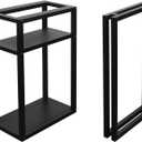 MBQQ Furniture Legs 28Height 17.7Wide Rustic Decory Table Legs,Heavy Duty Metal Desk Legs,Computer Desk Legs with Shelves,Industrial Modern,DIY Home Office Table with Iron Legs
