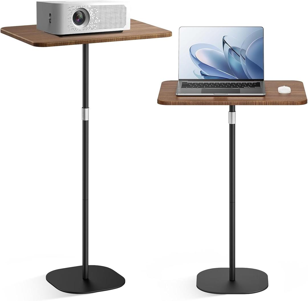 Portable Laptop Floor Stand, Bedside/Sofa Table with Height Adjustable 18''~47'', Stylish Movable Workstation Floor Standing Desk for Office, Meeting Room, Living Room Easy Assembly, Black (Black)