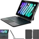 for iPad mini 7 (A17 Pro, 2024) & Mini 6 (2021) Case with Keyboard, 11-Color Backlit with Smart Trackpad, Magic-Style Keyboard Case for iPad mini 7th 6th Gen 8.3-inch, Black