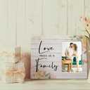 Love Picture Frame, Wedding Picture Frame, Wedding Gifts, Engagement Gifts for Couples Newly Engaged, Gifts for Newly Engaged Couple, Love Makes Us a Family Wood Photo Frame for 4x6 Photos