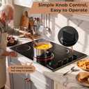 Electric Cooktop 30 Inch - 4 Burner Built-in(29.13"x19.3") Electrical Stovetop 7400W, 30 In Radiant Electric Stove with Glass Protection Metal Frame, Auto Shut Off, 220-240V Hard Wired