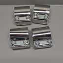 4 Pack 2 12 In Stainless Steel Butt Joint Exhaust Clamp Band Sleeve, 2.5 In Premium and Durable Butt Joint Exhaust Clamp with Even Clamping Force, Silver
