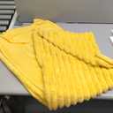 JAUXIO Faux Fur Fluffy Body Pillow Cover Luxury Striped Plush Decorative Body Pillowcase, Ultra Soft and Cozy Zipper Closure 21 x 54 Inches, Yellow