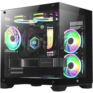 Bgears b-Pellucid MicroATX Gaming PC Case with Infinity Tempered Glass and USB 3.0 x 2. (Fan Sold Separately) (350 x 279 x 375 mm, Black)