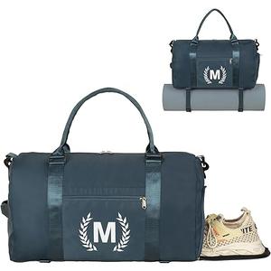 Gym Bag for Women, Personalized Duffle Bag with Shoe Compartment, Sports Bag for Yoga & Dance with Wet Pocket and Mat Strap.