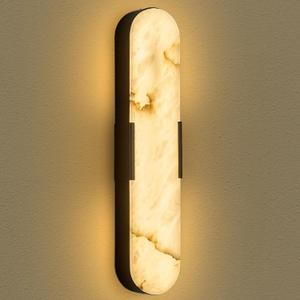 Alabaster Wall Sconces, 20 inch Natural Marble Black Wall Sconce Indoor Wall Lamp Modern Bathroom Alabaster Wall Lamp for Living Room, Bedroom, Porch, Dining Room, Stairway, 1PCS