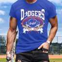 Baseball Shirts for Men Game Day Baseball Fan Shirt Mens Casual Baseball Team Short Sleeve Tees (Blue, XL)