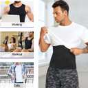 Mens Compression Shirt Slimming Body Shaper Vest Workout Tank Tops Abs Abdomen Undershirts (M)