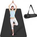 CAMBIVO Extra Wide Yoga Mat for Women and Men (72"/84"x 32"x 1/4") TPE Workout Mat, Non-slip Large Exercise Fitness Mat for Yoga, Pilates, Workout (Dark Black)