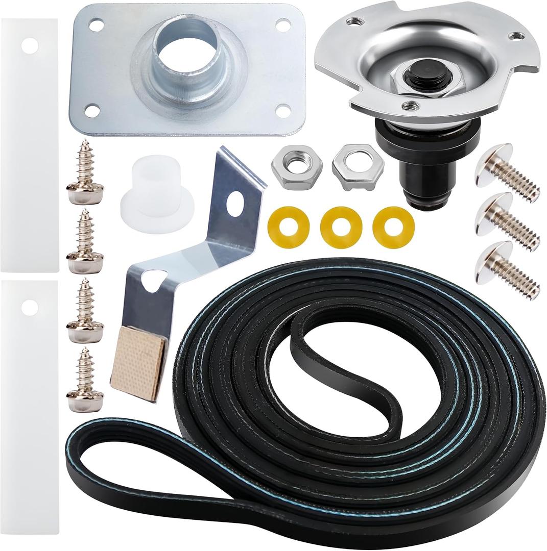 PartsBroz WE03X29897 WE12M29 Dryer Belt & Drum Bearing WE25M40 & WE1M504 Glide Slides for GE DBXR463ED2WW DHDSR46EE1WW DBSR453EB2WW DBXR463ED1WW DCVH680EJ1WW DBLR333EG5WW DBLR333GE1WW DBSR453EB3WW