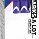 Avery Marks A Lot Permanent Markers, Large Desk-Style Size, Chisel Tip, Water and Wear Resistant, 12 Purple Markers (08884)