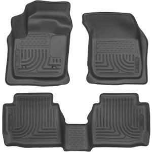 Husky Liners Weatherbeater Floor Mats | Fits 2013 - 2016 Ford Fusion & Lincoln MKZ | Front & 2nd Row, 3-pc Black - 99751