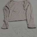 SUUKSESS Women Backless Going Out Tops Double Lined Open Back Basic Long Sleeve (Small, Soft Sand)