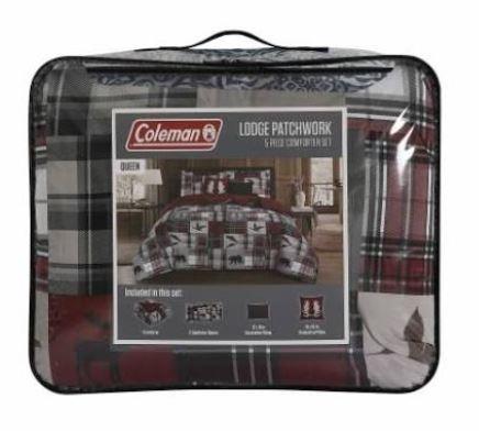 Coleman Lodge Patchwork Animal Plaid Comforter Set - Red, Full/Queen