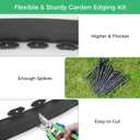 4-Inch x 50 FT Landscape Edging Border with 75 Spikes, Garden Edging Lawn Border Kit, Plastic Edging Border Flexible for Garden Flower Beds Lawn Yard Pathway Paver Edging (Black)