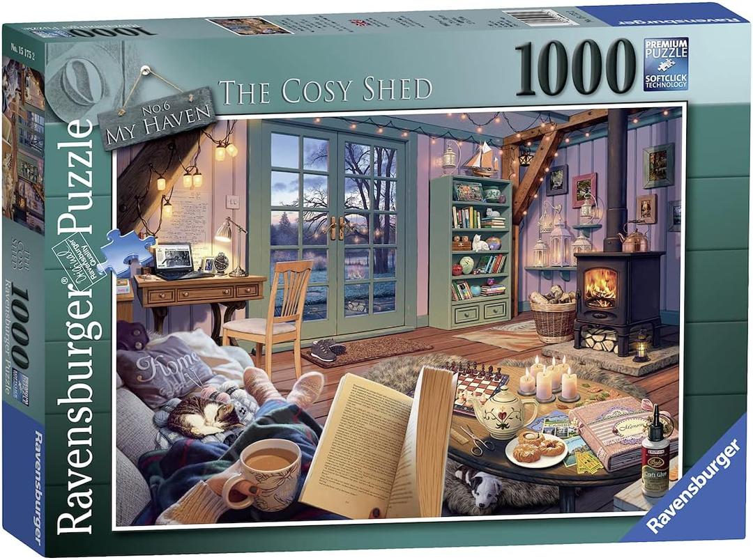Ravensburger The Cosy Shed (1000 Piece Version of Cozy Retreat) Jigsaw Puzzle for Adults - Every Piece is Unique, Softclick Technology Means Pieces Fit Together Perfectly