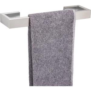 TocTen Bath Towel Rack - Square Base Thicken SUS304 Stainless Steel Towel Bar for Bathroom, Bathroom Bar Accessories Towel Rod Heavy Duty Wall Mounted Towel Holder (Brushed Nickel, 12 Inch)