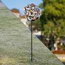 VEWOGARDEN 360 Outdoor Metal Wind Spinners Kinetic Wind Sculptures & Spinners for Yard Garden Lawn Patio Decorations, Gray & Bronze