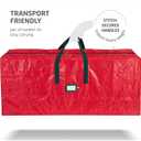 2 x Zober Christmas Tree Storage Bag - Fits 7.5 Ft Artificial Trees - Plastic, Waterproof Christmas Tree Bag For Storage Box For Xmas - Strong, Durable Handles - Label Card Slot - Red