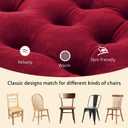 ELFJOY 4 Pack Chair Cushions for Dining Chairs Chair Pads Cushion for Kitchen Office Tufted Square Seat Cushion with Ties (16" Burgundy Velvet)