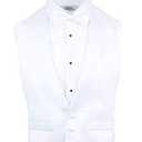 White Low Cut Satin Backless Tuxedo Vest & Bow Tie (Small-XLarge)