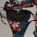 3 Piece Swimsuits Women Bikini Sets Triangle Halter Bathing Suit with Sexy Mesh Beach Cover Up (Black, M)