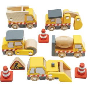 Le Toy Van Wooden Construction Vehicles Set (Yellow)