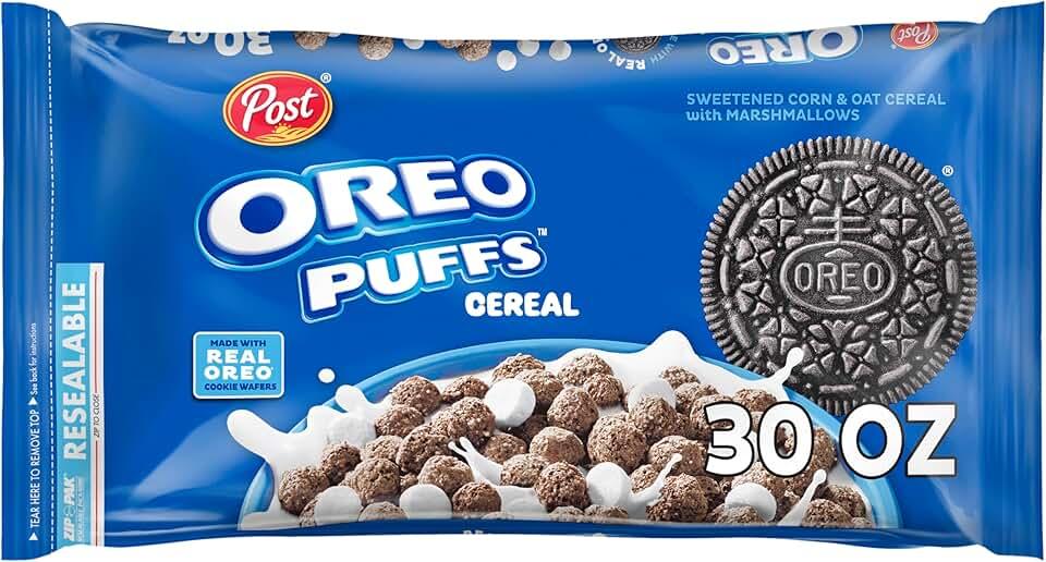 Post OREO PUFFS™ Cereal, Chocolate Breakfast Cereal, 30 oz bag 2 Pack Best By 01/27/27