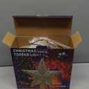 DG-Direct Christmas Tree Topper Lighted Star [Gold],3D Hollow Sparkling Star Christmas Tree Topper with Rotating Magic Cool White Snowflake Projector for Christmas Tree Ornament (Gold)