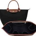 ZTUJO Premium Felt LongChamp Organizer Insert, Compatible with Longchamp Le Pliage Energy, Shoulder Bag, Top Handle, Xtra (Black, Large)
