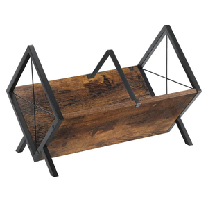 YINMIT Vinyl Record Holder, 80-100 LP Vinyl Record Storage Rack, Quick Assembly Vinyl Record Display, Retro Style Organizer for Magazine, Book, Files, Albums (Rustic Brown, 1 Tier)