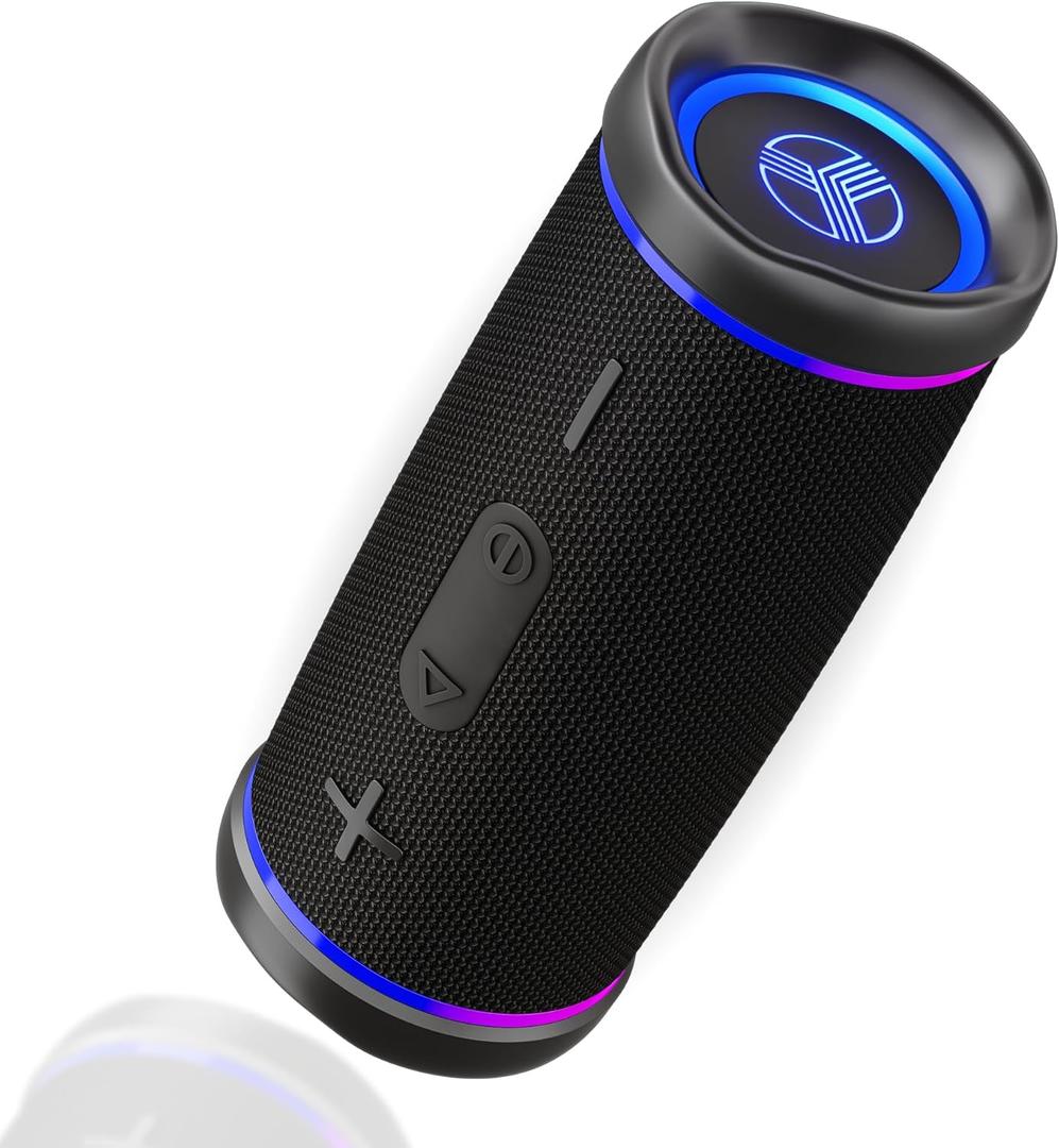 TREBLAB HD77 Bluetooth Speaker - Powerful 360 Sound with Impactful Bass, 30W Portable Wireless Audio, 20H Battery, IPX7 Waterproof, TWS Stereo, Shockproof Design for Outdoor, Beach, Pool, Jobsite (Black)