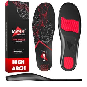 Arch Support Insoles for Men Women - High Arch Shoe Inserts for Standing All Day - Plantar Fasciitis Relief Orthotic Insole for Flat Feet - Work Running Hiking Size M