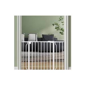 Baby Gate No Drilling, 29"-40" Auto Close Dog Gate Indoor for Doorways & Stairs, Pressure Mounted Adjustable Pet Gate, Easy Walk Through Child Gate for Children & Pets Stroller Friendly, White