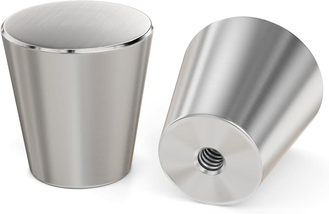 homdiy 5 Pack Brushed Nickel Cabinet Knobs Round Kitchen Dresser Handles for Drawer Metal Hardware