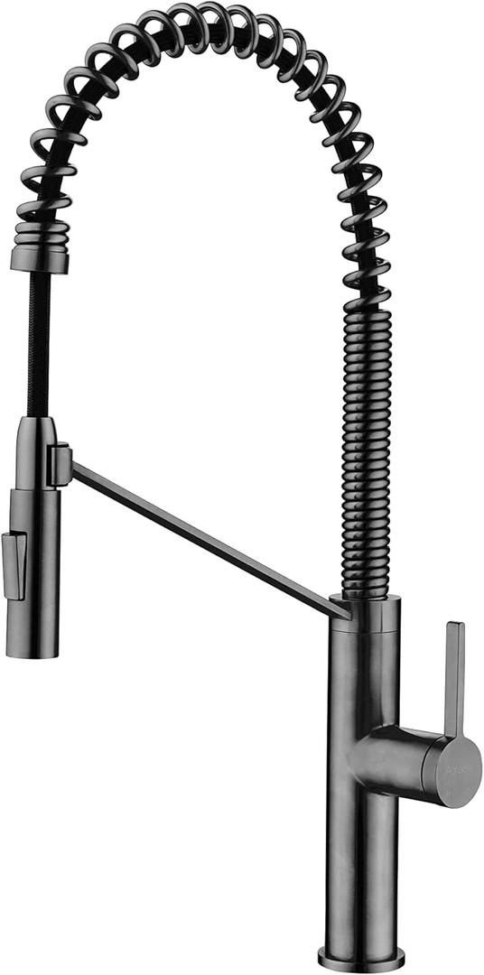 AQUALISE Kitchen Faucet with Pull Down Sprayer - Commercial Style Kitchen Faucets - Magnetic Docking 22.625 inch High Arc Grifos Cocina (Metallic Gray)