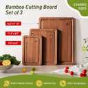 3 Packs Bamboo Cutting Board Set with Non Slip Feet and Over Sink Nice Solid Thick Wood Juice Groove Chopping Board Extra Large Big Small Best Hardwood Kitchen Counter Organic Vegetable