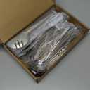 Patelai Serving Utensils Set Include Stainless Steel Large Spoons Slotted Spoons Forks Tongs Soup Ladle and Pie Server for Parties Buffet Catering, Dishwasher Safe(Silver,12 Pieces)